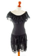 80er Disco Kleid schwarz Stretch