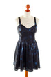 80er Disco Kleid schwarz blau