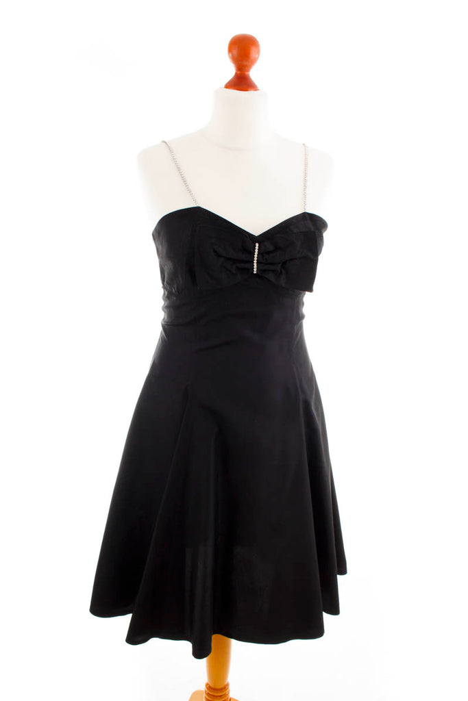 Partykleid schwarz Taft Strass