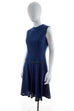 60s Tanzkleid blau Wolle