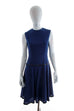 60s Tanzkleid blau Wolle