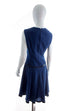 60s Tanzkleid blau Wolle