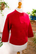 60s Strickjacke rot