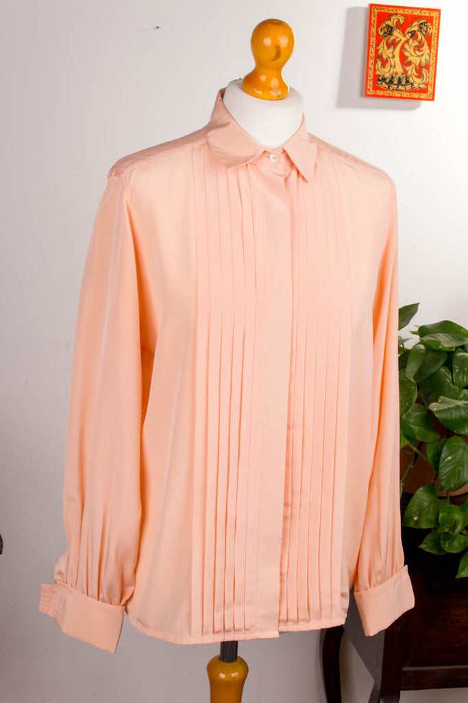 elegante Bluse apricot Falten