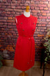 60s 70s Wollkleid rot