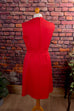 60s 70s Wollkleid rot