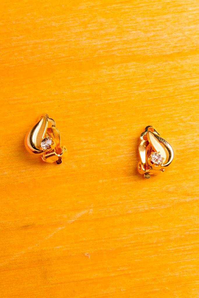 Mini Vintage Ohr Clips gold Flamme